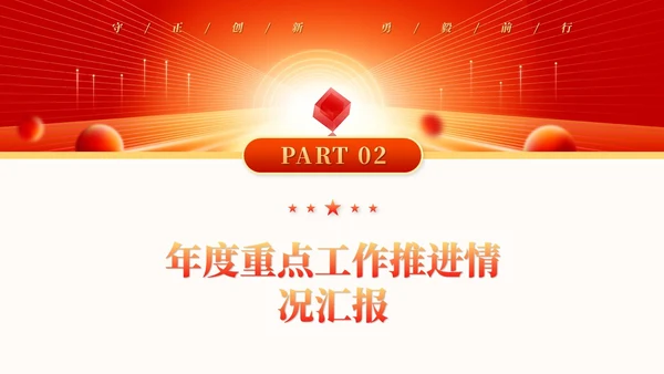 红色科技风企业年中工作总结大会ppt模板年中总结年会