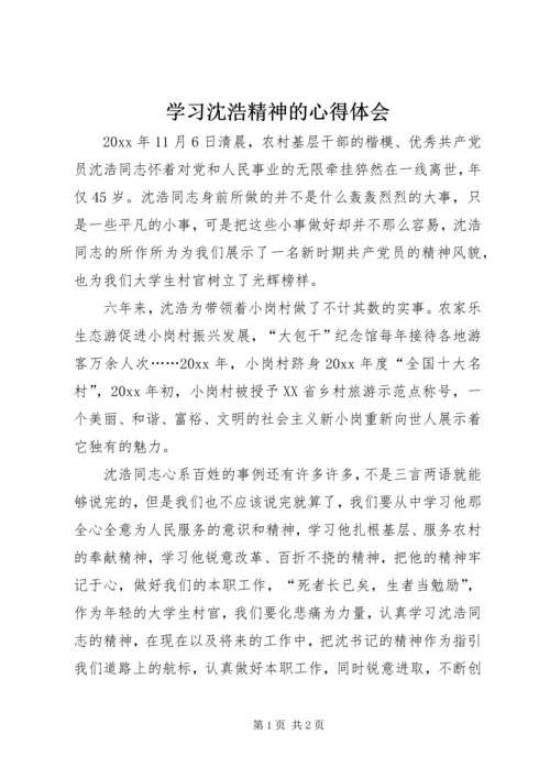 学习沈浩精神的心得体会.docx