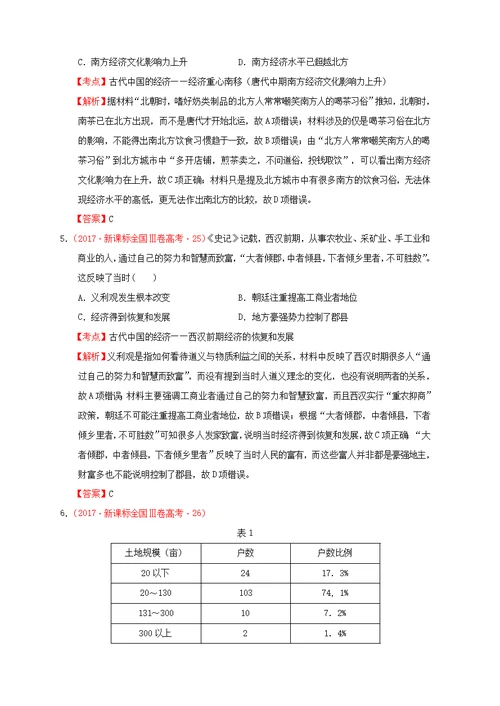 （新课标）2012—2019年高考历史中国古代史02古代中国的经济分解试题（全国卷，含解析）