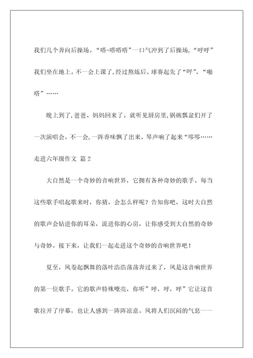 走进六年级作文19