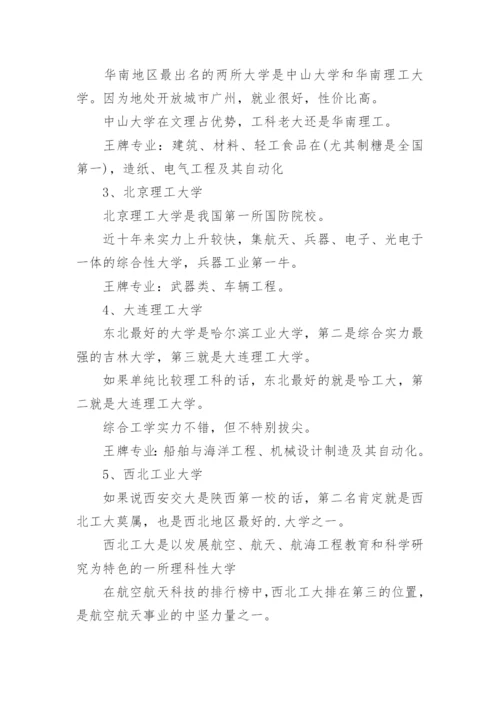 985大学档次排名及王牌专业介绍.docx