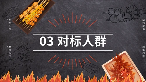 烤串深夜食堂烧烤美食通用PPT模板
