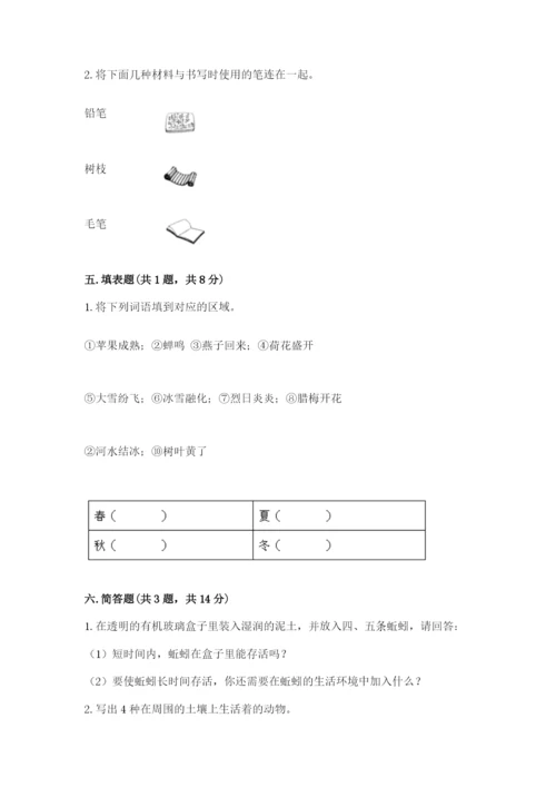 教科版小学二年级上册科学期末测试卷及完整答案【夺冠系列】.docx