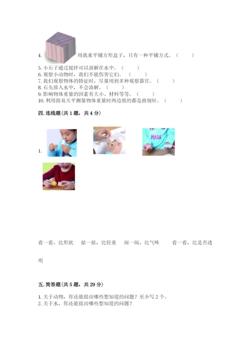 教科版一年级下册科学期末测试卷含答案【巩固】.docx