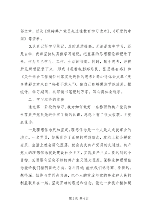 保持共产党员先进性学习阶段个人小结.docx