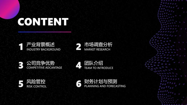 色紫炫酷科技风行业商业计划书