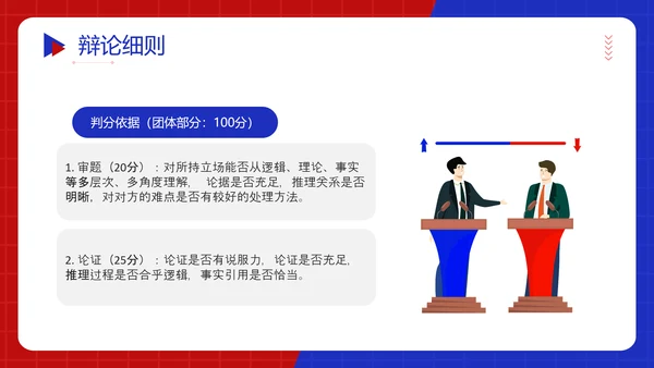 红蓝对抗赛PK超级辩论赛ppt模板