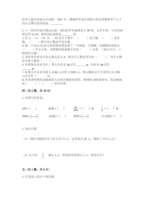小学六年级数学摸底考试题附参考答案【黄金题型】.docx
