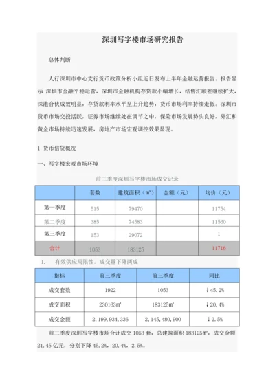 深圳写字楼市场调研综合报告.docx