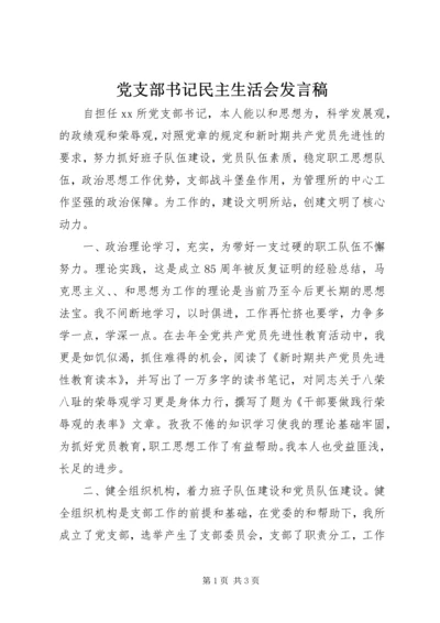 党支部书记民主生活会发言稿.docx