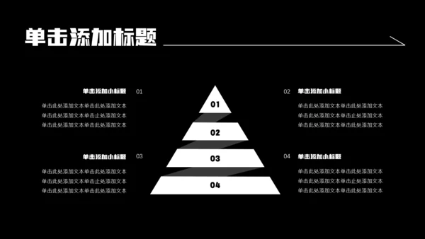 深黑色简约风年中述职PPT模板