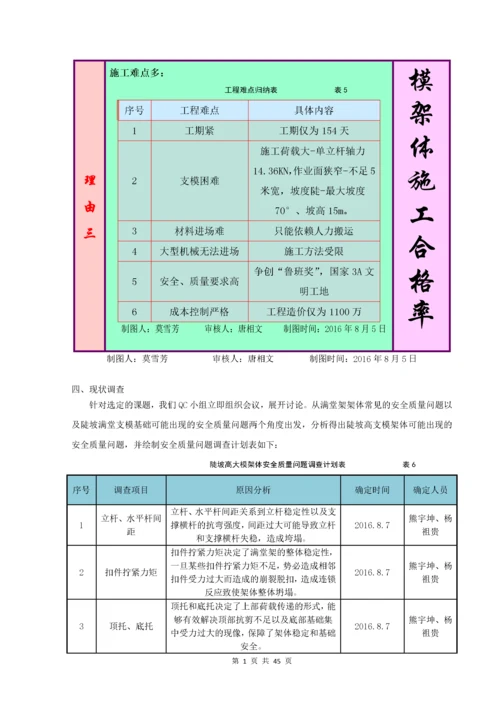 QC高大模板合格率(全国一等奖).docx