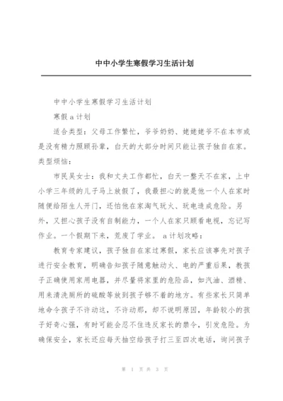 中中小学生寒假学习生活计划.docx