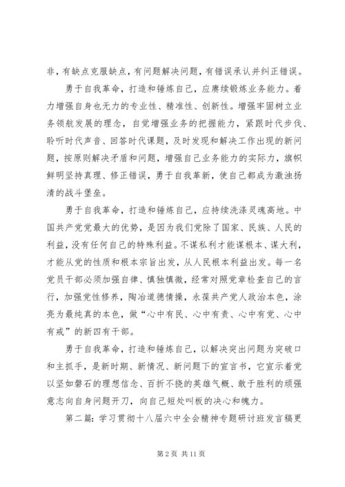 学习贯彻十八届六中全会精神专题研讨班发言稿.docx