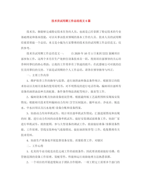 精编之技术员试用期工作总结范文6篇.docx