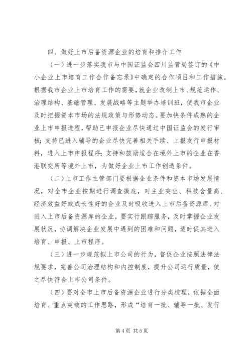 企业发展上市融资工作意见.docx