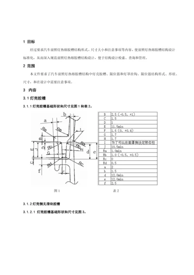 汽车前照灯热熔胶槽设计标准规范.docx