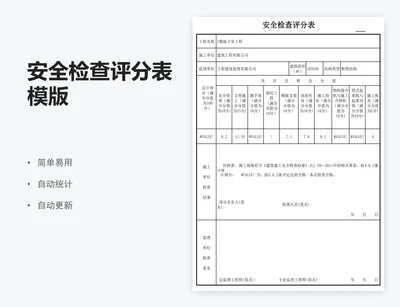 安全检查评分表模版
