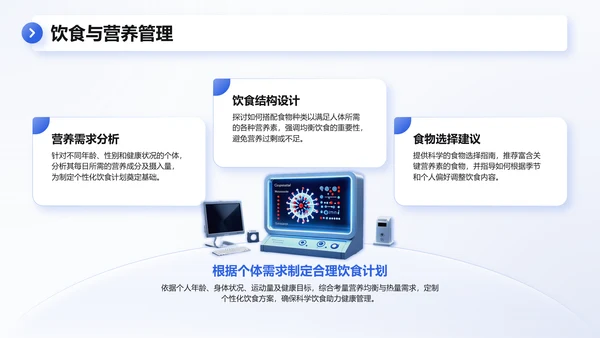 蓝色3D风医学科普与健康管理PPT模板