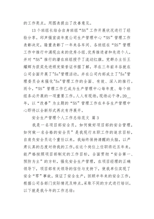 安全生产管理个人工作总结范文.docx