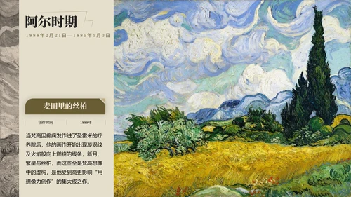 复古风展梵高画展ppt模板