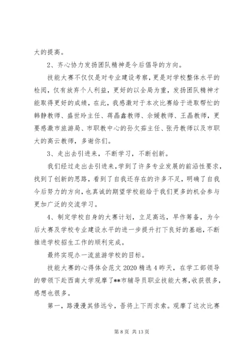 技能大赛的心得体会某年.docx