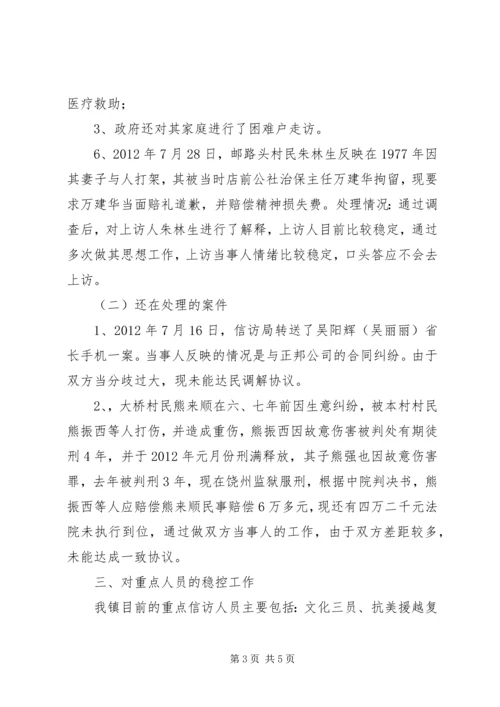 镇开展“信访维稳、百日攻坚”活动汇报材料.docx