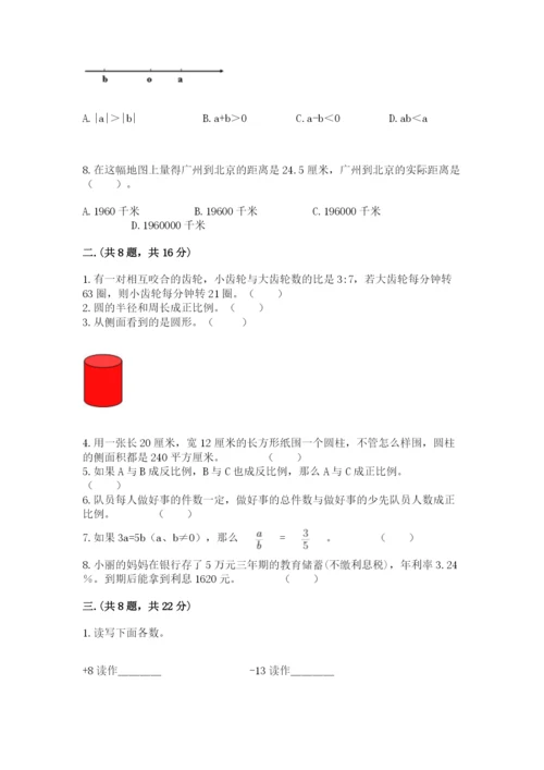 小学数学六年级下册竞赛试题精品含答案.docx