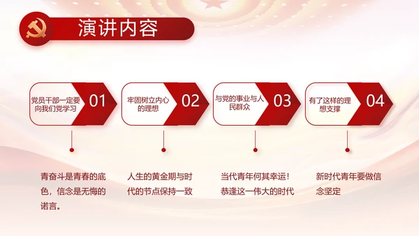 红色大气党建党支部述职报告动态PPT