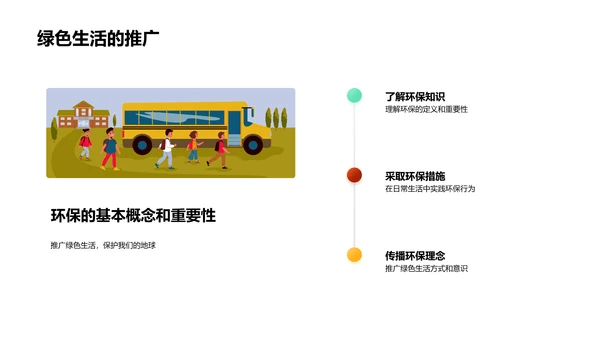 环保生活实践教育PPT模板