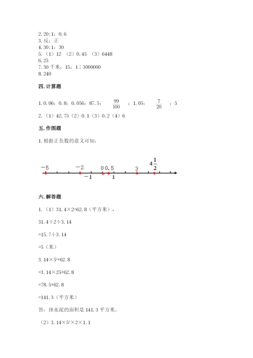 冀教版小学六年级下册数学期末检测试题（有一套）.docx