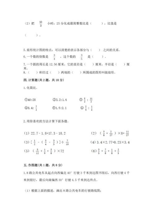 人教版六年级上册数学期末测试卷附答案（模拟题）.docx