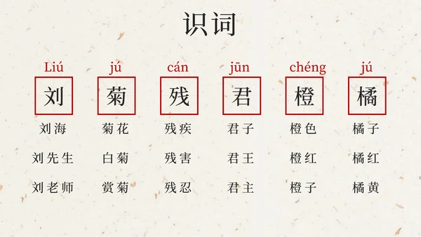 部编版三年级上册第四课古诗三首增刘景文PPT模板