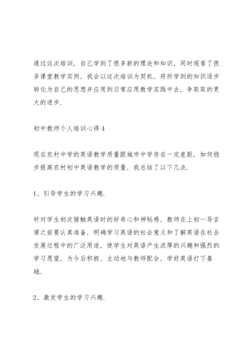 初中教师个人培训心得10篇.docx