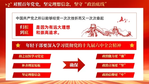 红色年轻干部要坚守三条底线党建党课PPT