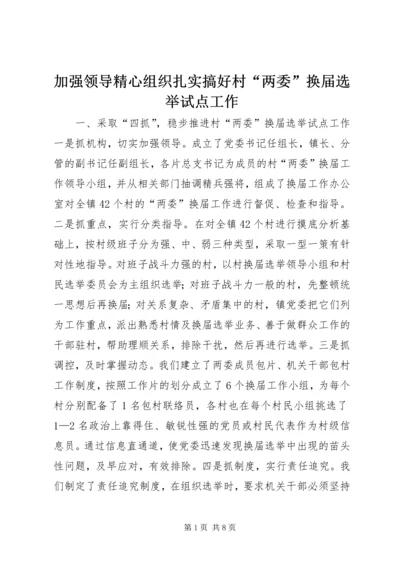 加强领导精心组织扎实搞好村“两委”换届选举试点工作 (2).docx