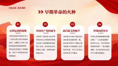 红色中国风红色革命PPT模板