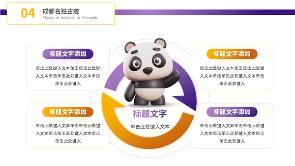 成都城市旅游景点介绍大熊猫通用PPT模板