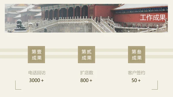 浅金色中国风总结竞聘晋升述职