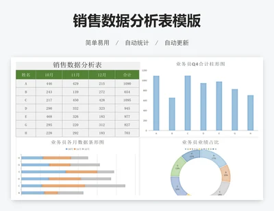 销售数据分析表模版