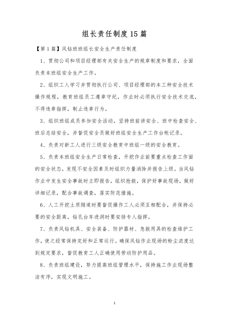 组长责任制度15篇.docx