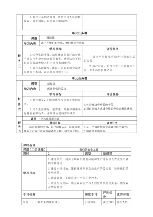 统编版四年级下册道德与法治全书单元课时备课教案