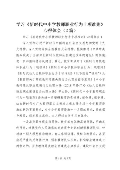 学习《新时代中小学教师职业行为十项准则》心得体会（2篇）.docx