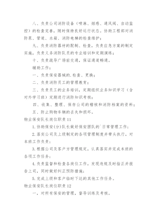 物业保安队长岗位职责.docx