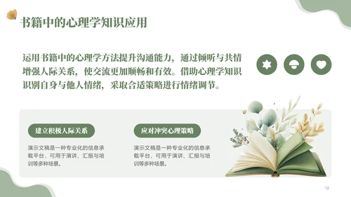 绿色小清读书分享会PPT模板