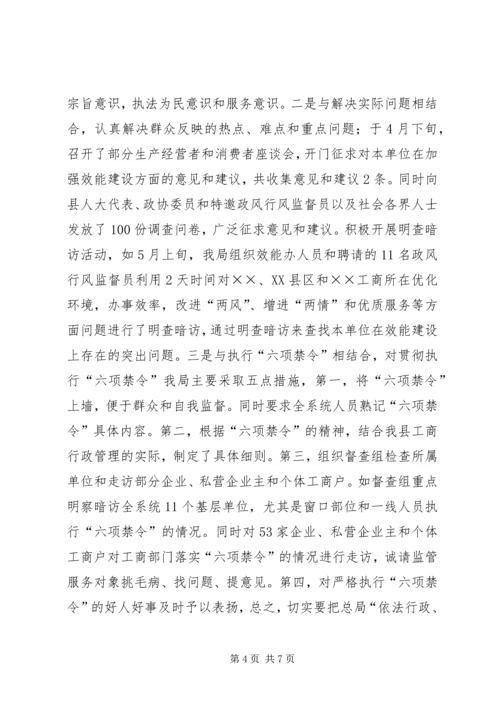 县工商局开展效能建设活动情况汇报 (4).docx