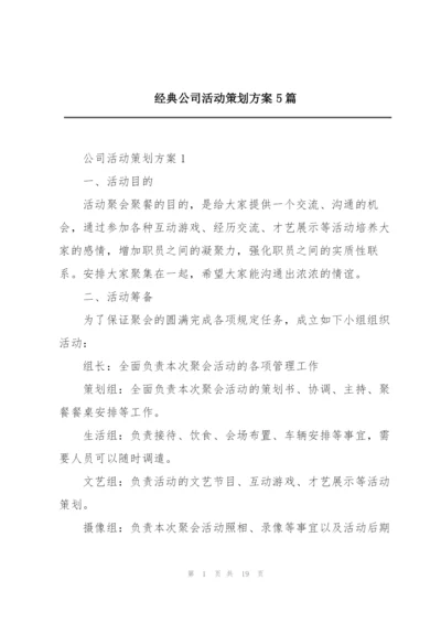 经典公司活动策划方案5篇.docx