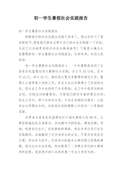 初一学生暑假社会实践报告.docx