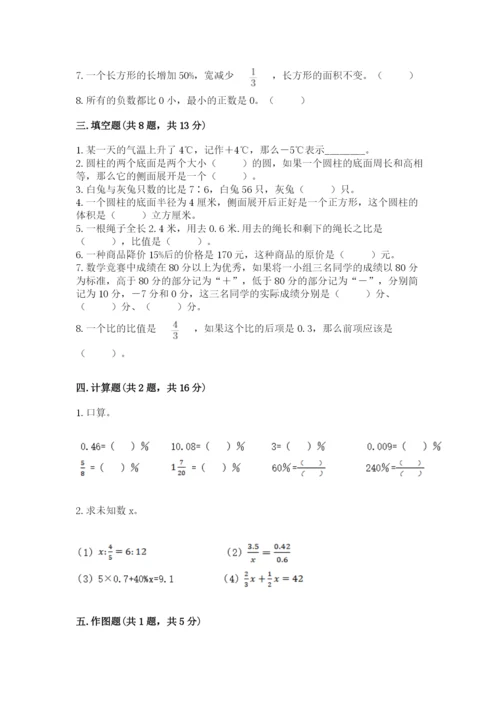 六年级下册数学期末测试卷（历年真题）word版.docx