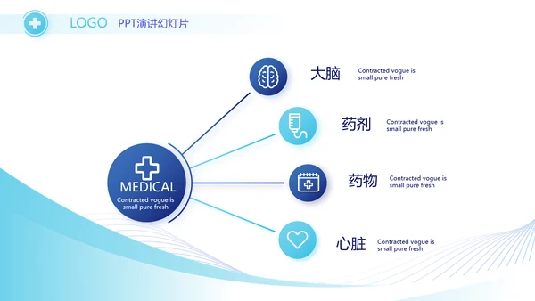 蓝色医疗年终工作总结汇报PPT